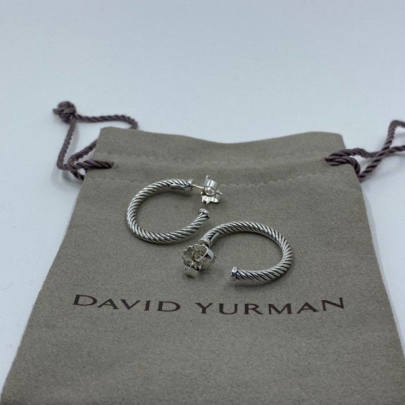 David Yurman 1' Inch Classic Cable Hoop Earrings - Picture 4 of 7